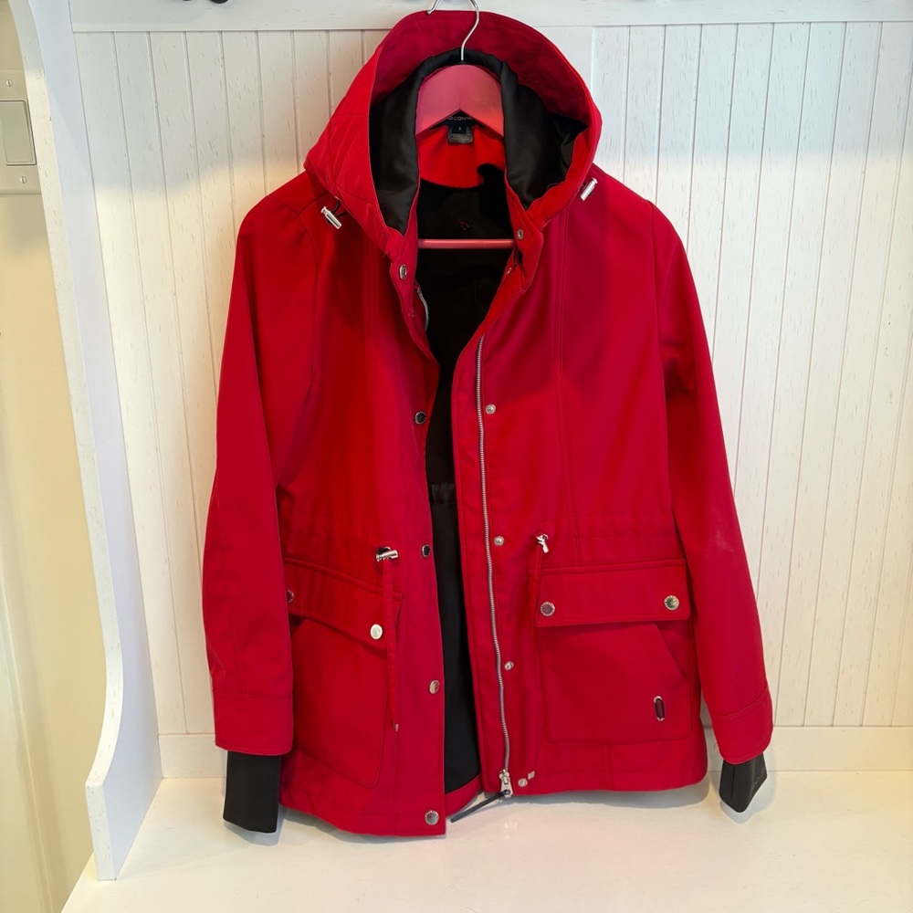 French Connection Bright Red Raincoat/Windbreaker